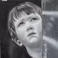 سفارش طراحی چهره سیاه قلم سایز  A4