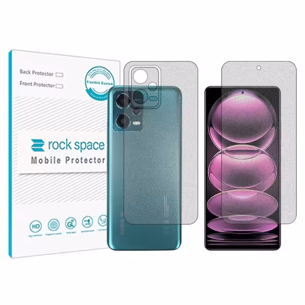 گلس صفحه نمایش و پشت گوشی شیائومی Redmi Note 12 5G مدل نانو هیدروژل گیمینگ برند راک اسپیس کدSS