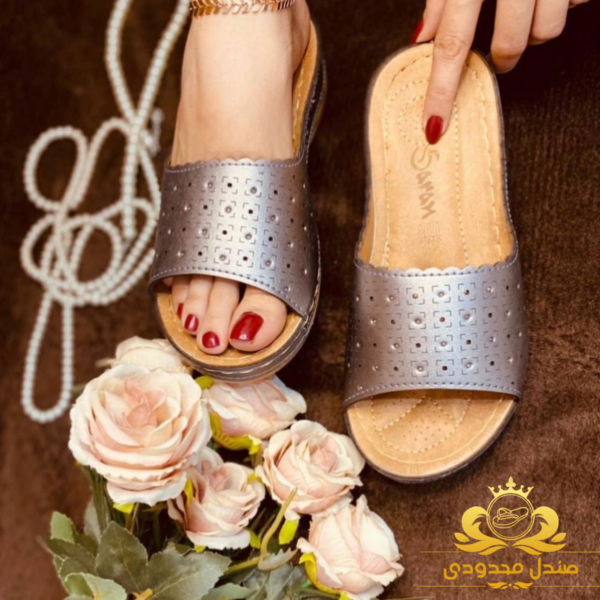 صندل طبی زنانه با پد خار پاشنه مدل نسترن