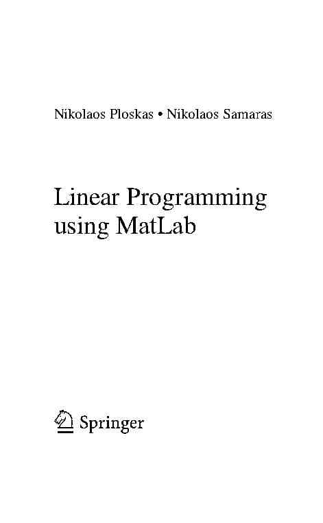 کتاب Linear Programming Using MATLAB