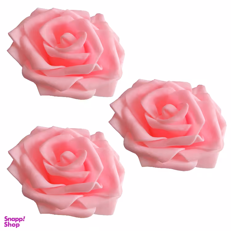 گل رز تزیینی فومی مدل رز هلندی مجموعه 3 عددی