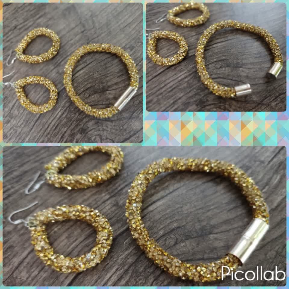 ست دستبند و گوشواره سواروسکی، در رنگ های متنوع 