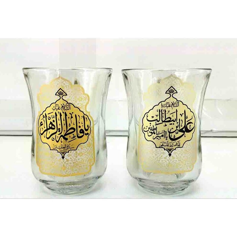 102783-استکان کمرباریک دسته دار بزرگ مذهبی -6تایی