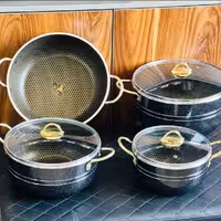 سرویس قابلمه 7 پارچه دسته طلایی هلنا