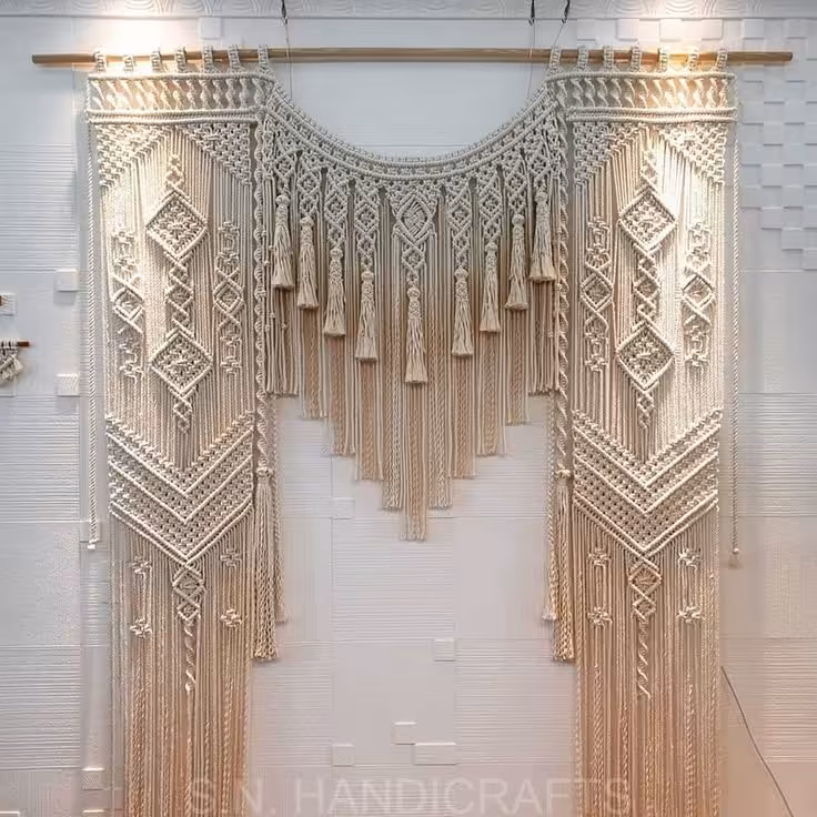 پرده مکرومه زیبا