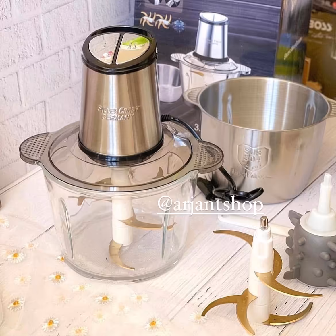 خردکن سیلورکرست 3.8 لیتری 2عدد تیغه تیتانیومی 2 عدد کاسه مدل اصلی حک شده روی موتور 