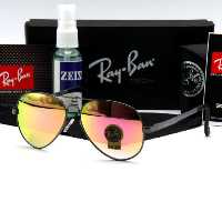 عینک آفتابی خلبانی مردانه زنانه ریبن ری بن لنز شیشه مدل 3015 فنری UV400 RayBan