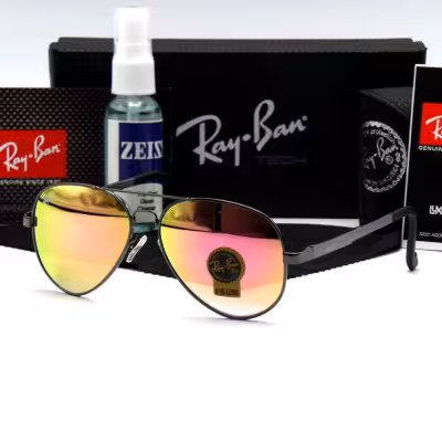 عینک آفتابی خلبانی مردانه زنانه ریبن ری بن لنز شیشه مدل 3015 فنری UV400 RayBan