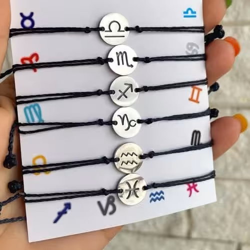 دستبند ماه تولد نقره