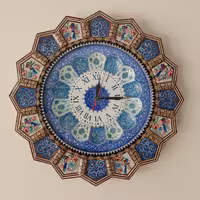 ساعت خاتم کاری با صفحه میناکاری کاری سایز 47 سانتی متری