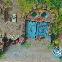 دستسازهای کوچک من  حیاط خانه سنتی و روستایی محصولی از ستاره چوبی 