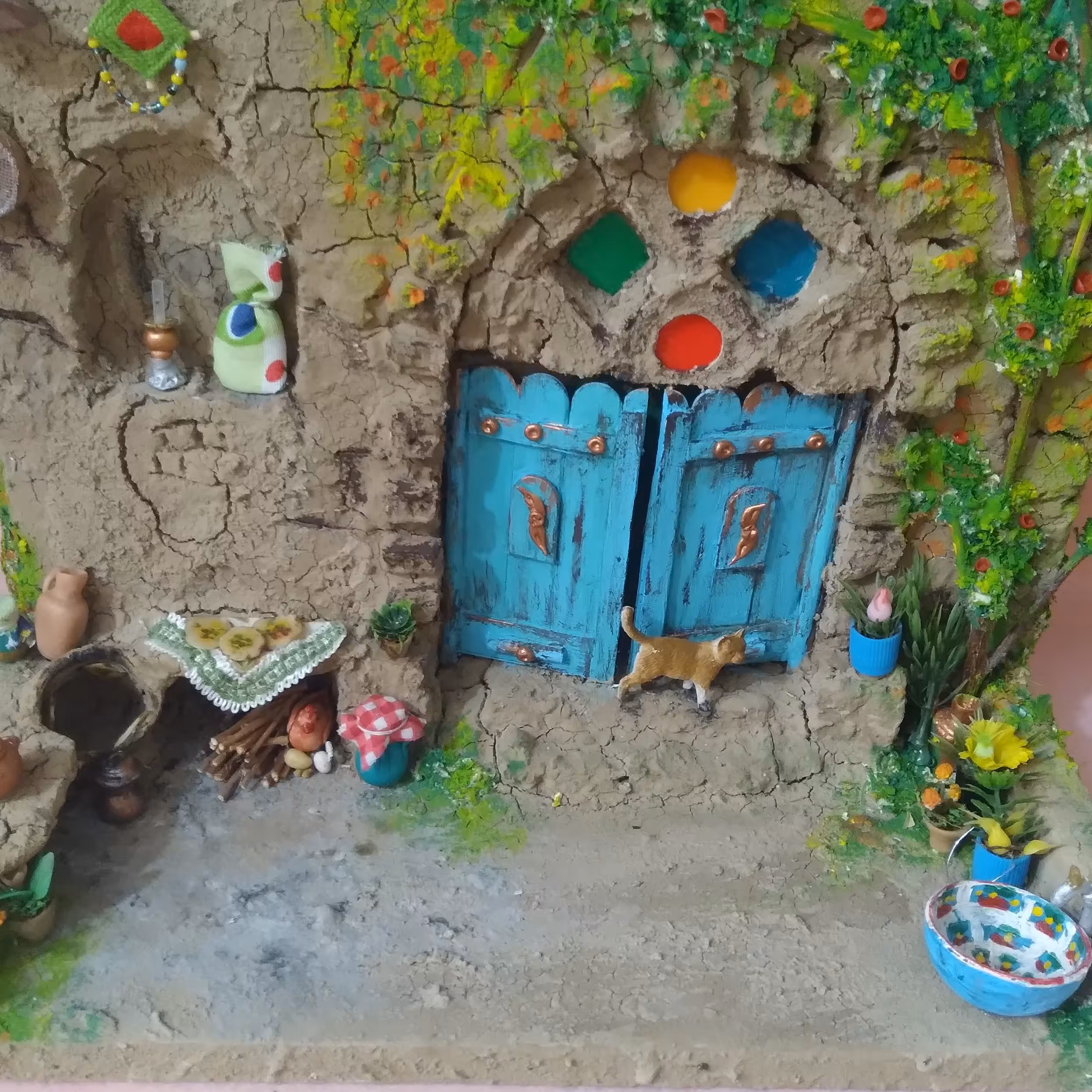 دستسازهای کوچک من  حیاط خانه سنتی و روستایی محصولی از ستاره چوبی 