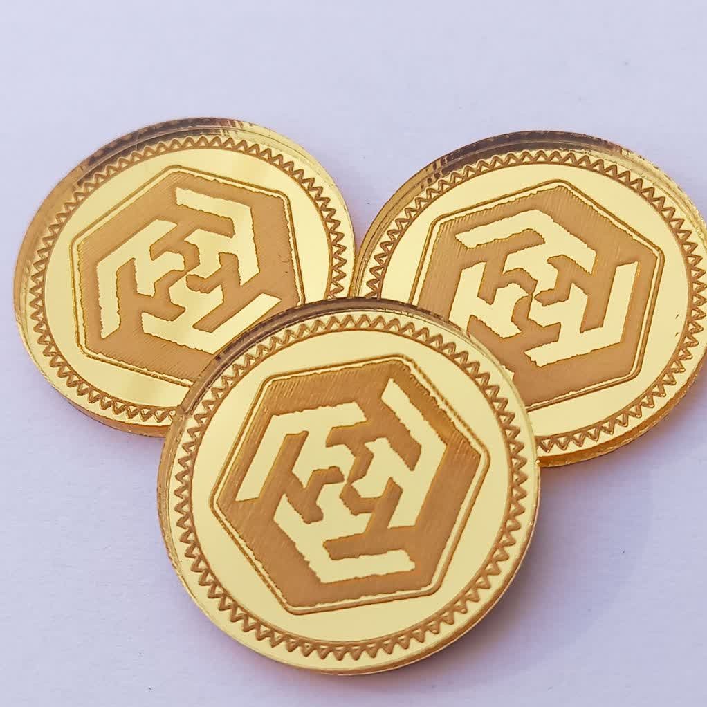 سکه بهارآزادی پلکسی 2سانت جنس پلکسی آینه ای  بسته 5عددی 