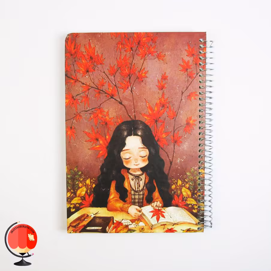 دفتر 100 برگ سیمی طرح پاییز جلد سخت سویل