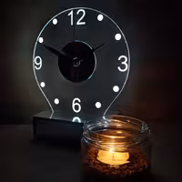 بالبینگ ساعت رومیزی نور تک رنگ سفید 23 سانتی