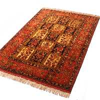 فرش دستبافت 3 متری گل ابریشم طرح خشتی 1401