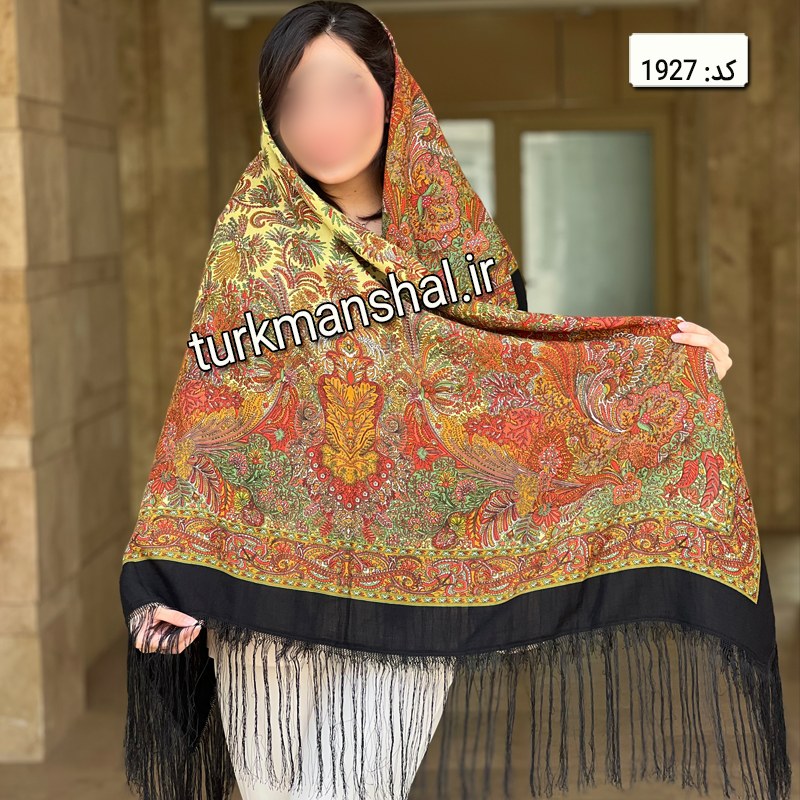 روسری ترکمن ابریشمی (ایتالیایی) کد 1927