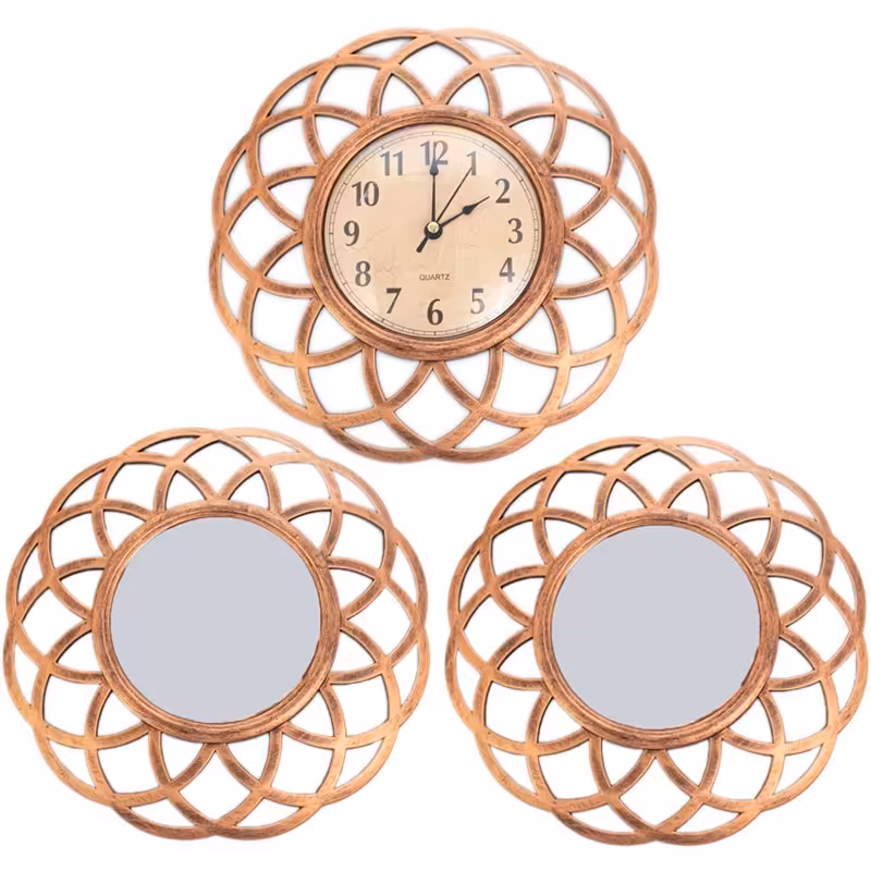 ساعت دیواری و 2 قاب آینه کد 544