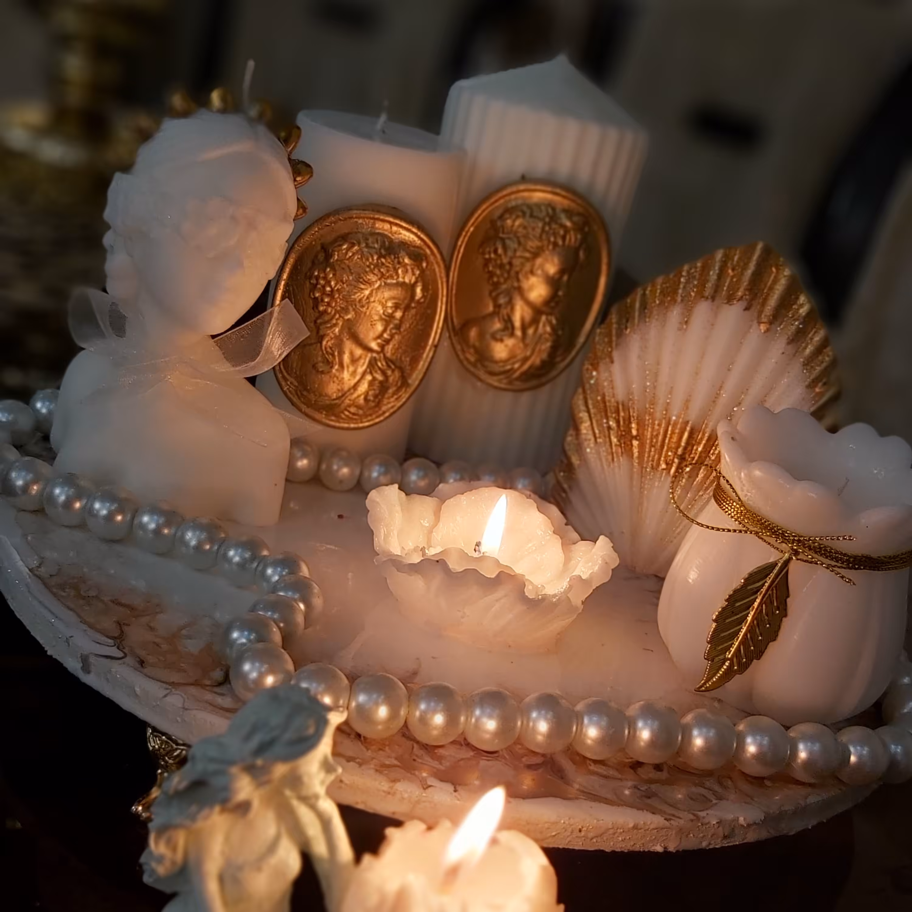 شمع طلایی دکوری