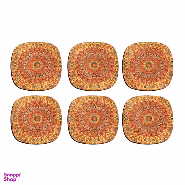 زیر لیوانی ترمه طراحان ایده مدل بافت قدیمی کد cfp072 بسته شش عددی