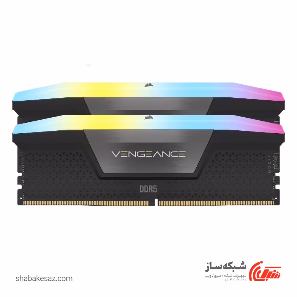 قیمت و خرید رم کامپیوتر کورسیر CORSAIR VENGEANCE RGB DDR5 6000 32GB - شبکه ساز