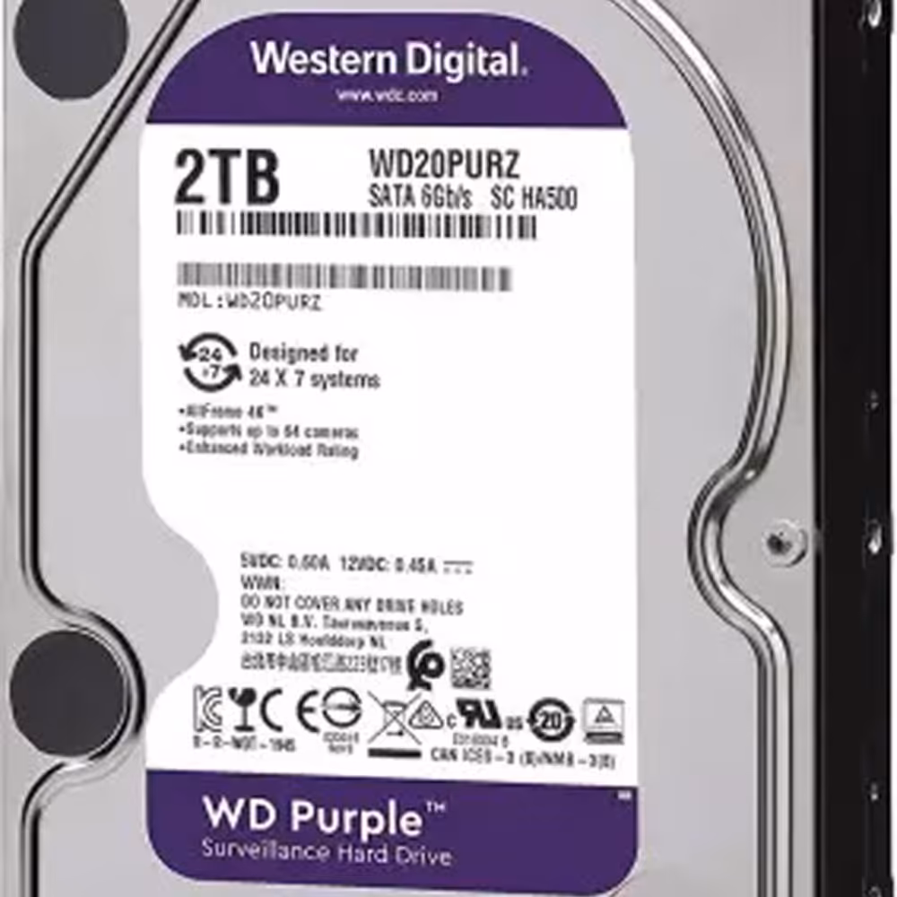 هارددیسک  وسترن دیجیتال مدل Purple WD20PURZ ظرفیت 2 ترابایت گارانتی اصلی