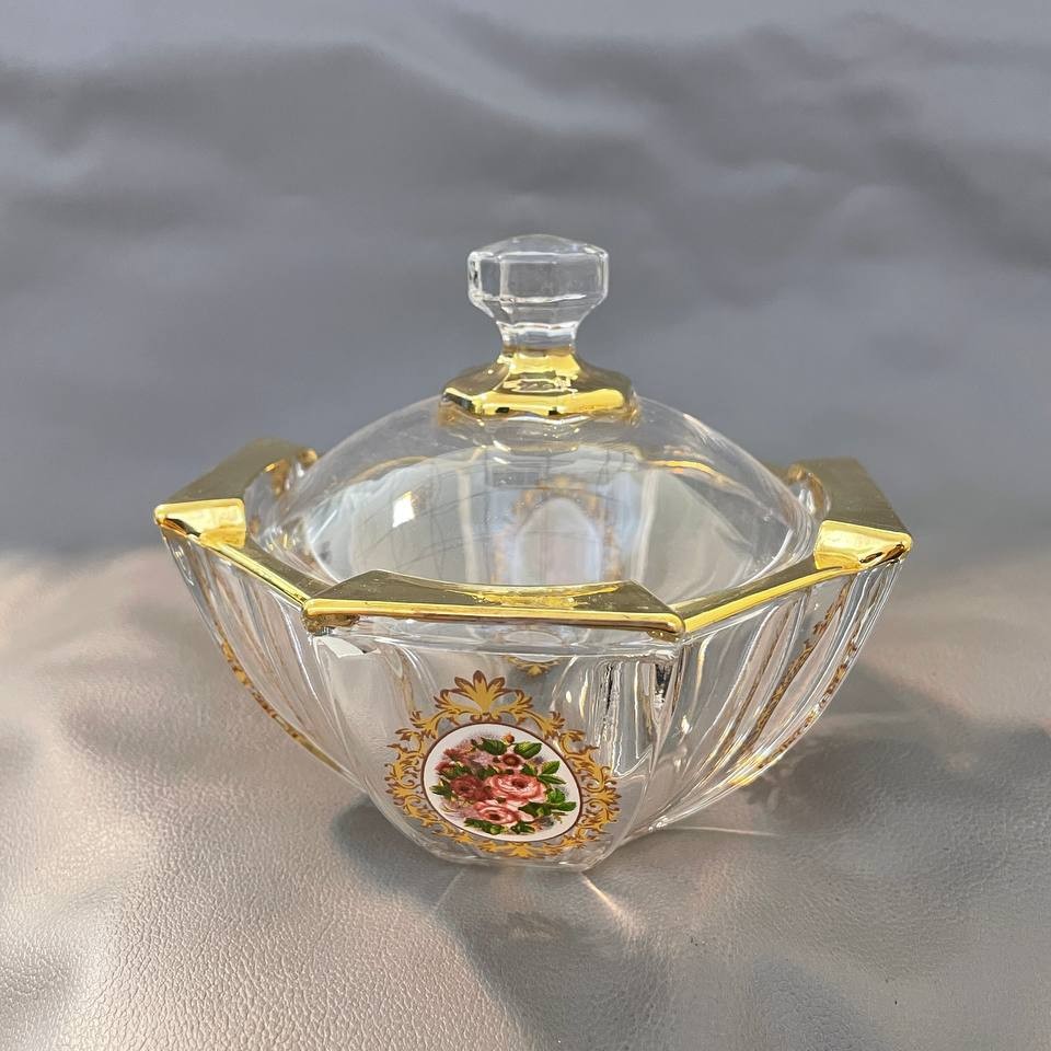 قندان  استیچ لب طلا گلدار ساخت چین (پس کرایه)