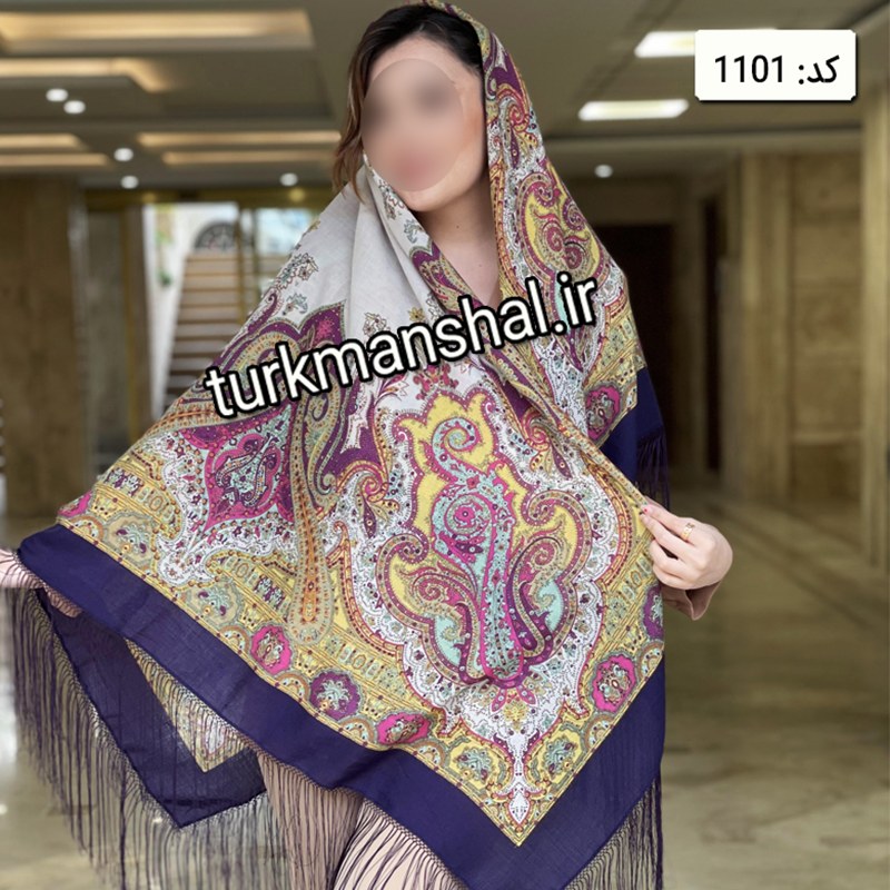 روسری ترکمن ابریشمی (ایتالیایی) کد 1101
