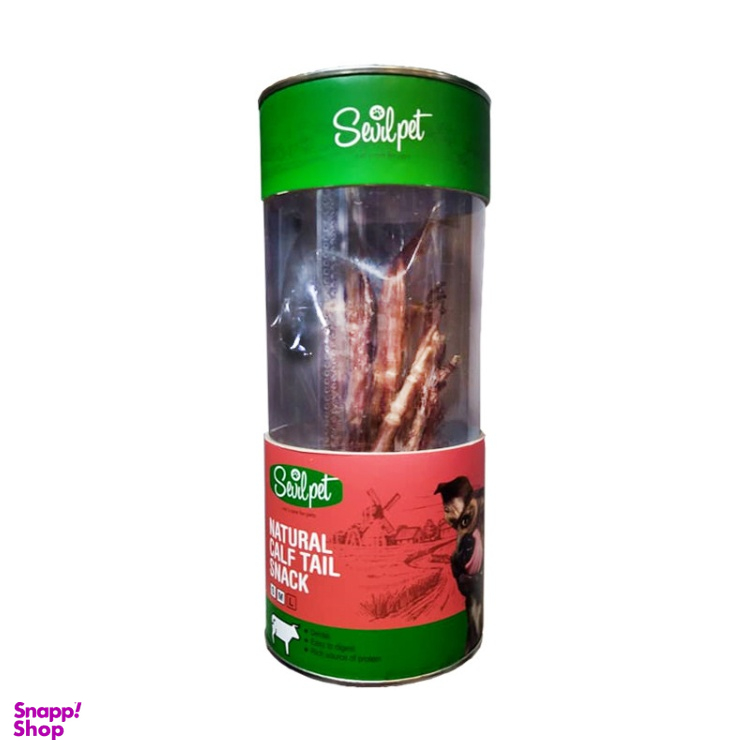 تشویقی سگ سویل پت (Sevil Pet) مدل Natural Calf Tail وزن 100 گرم