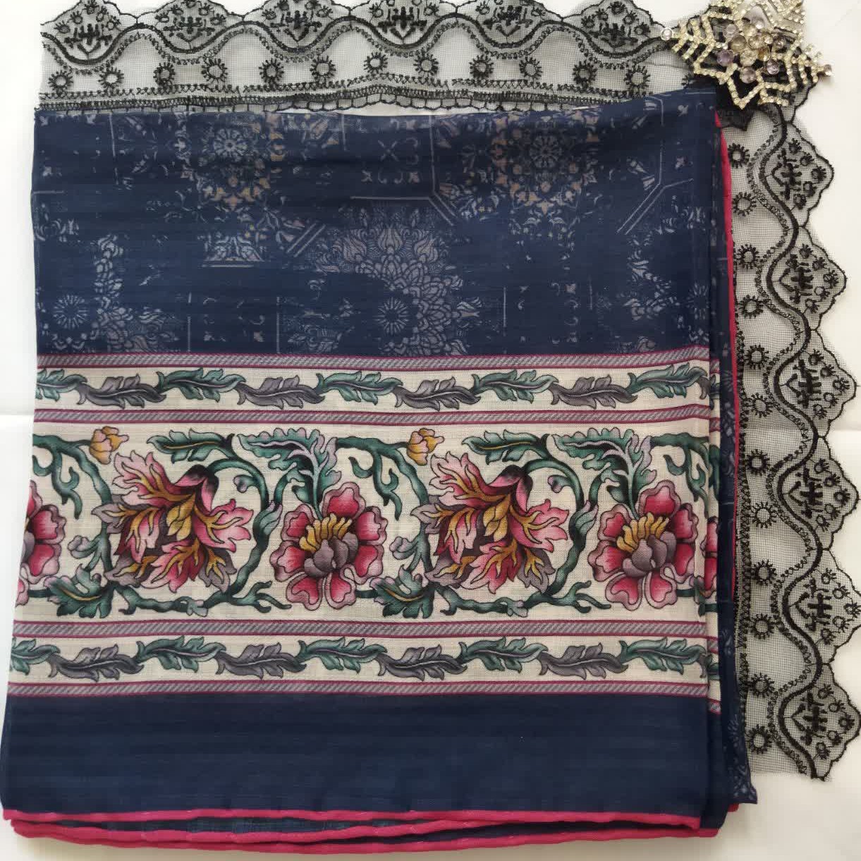 روسری نخی مجلسی قواره 120 پست رایگان