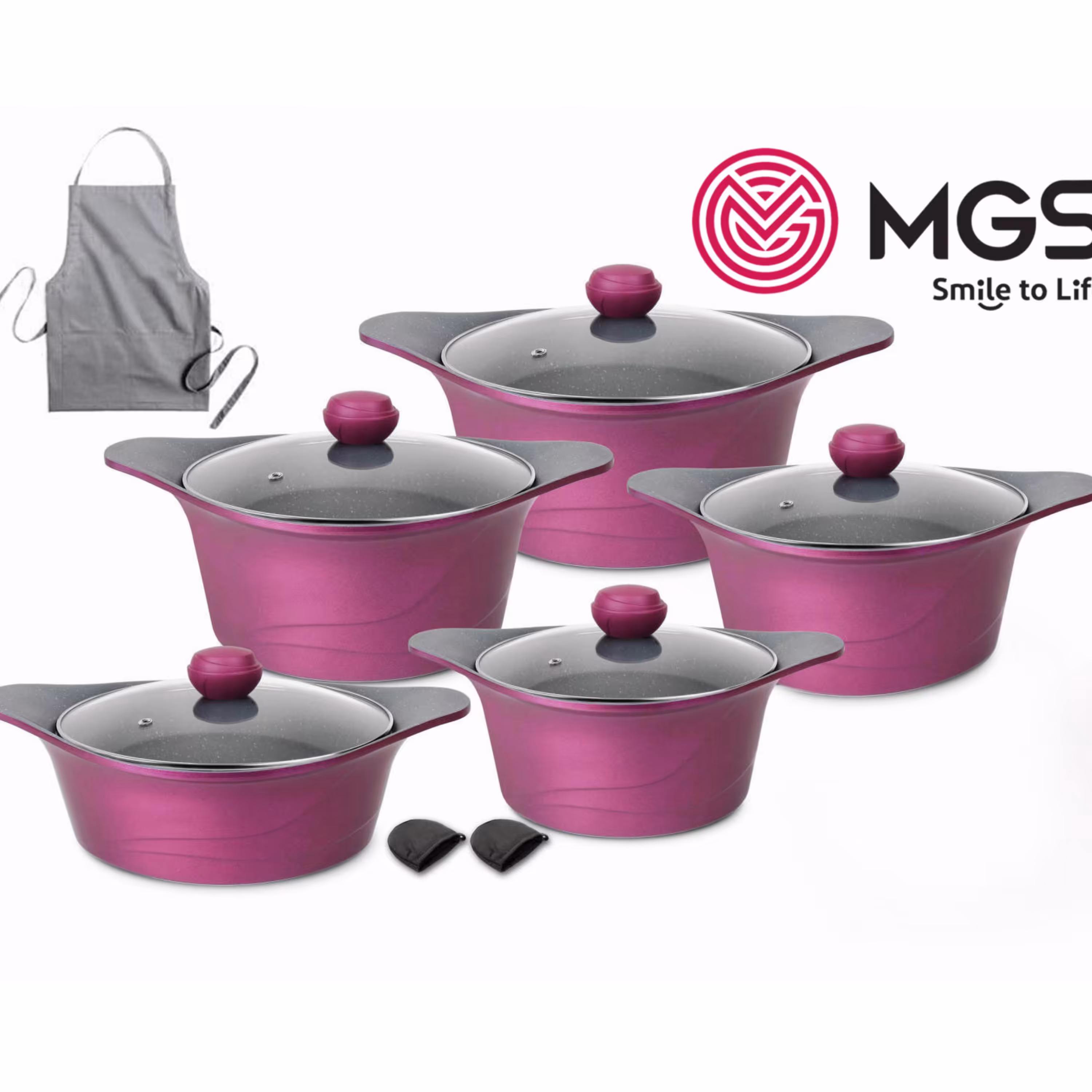 سرویس قابلمه 13 پارچه گرانیت MGS کره ای C زرشکی