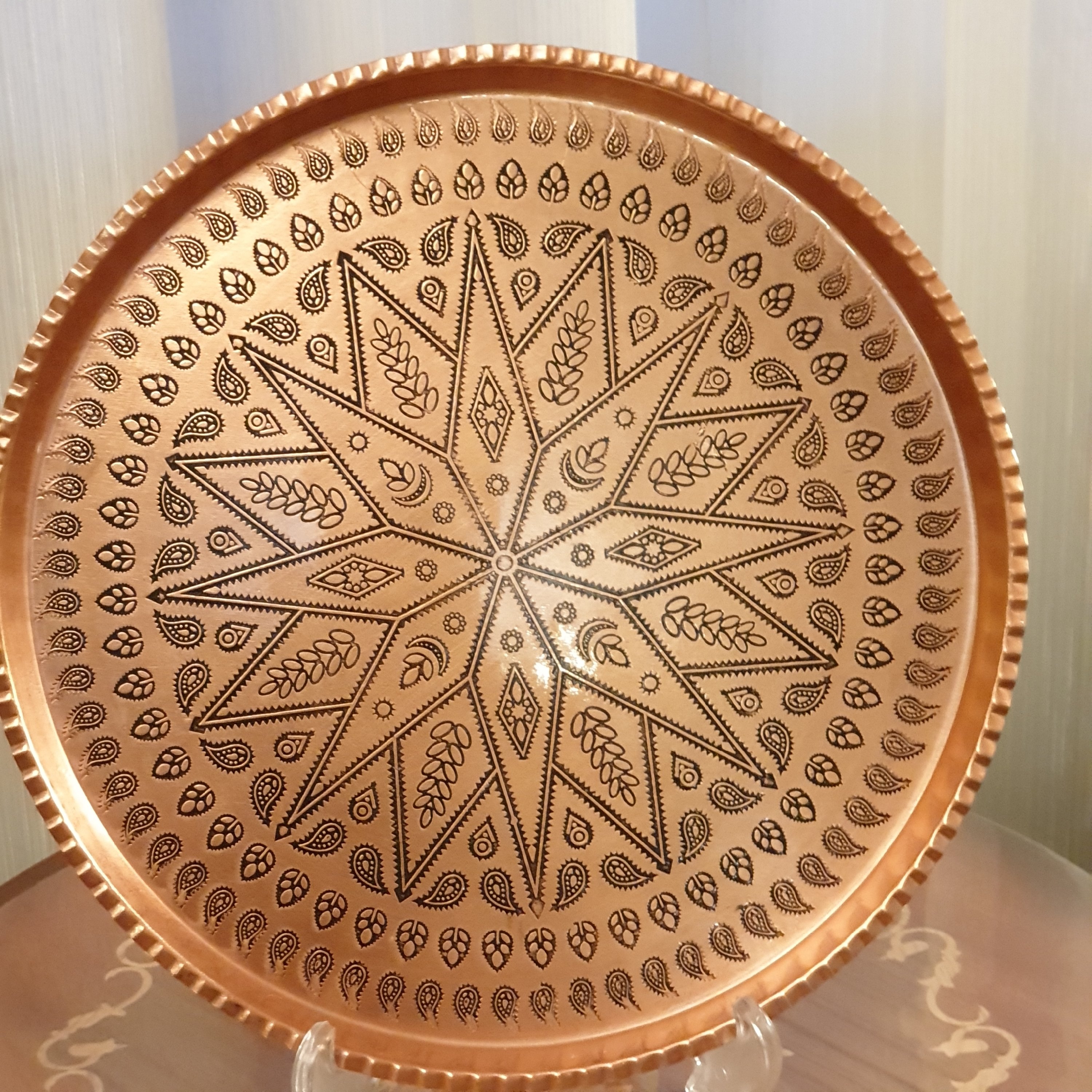 سینی مسی قطر32طرحدارنانوشده