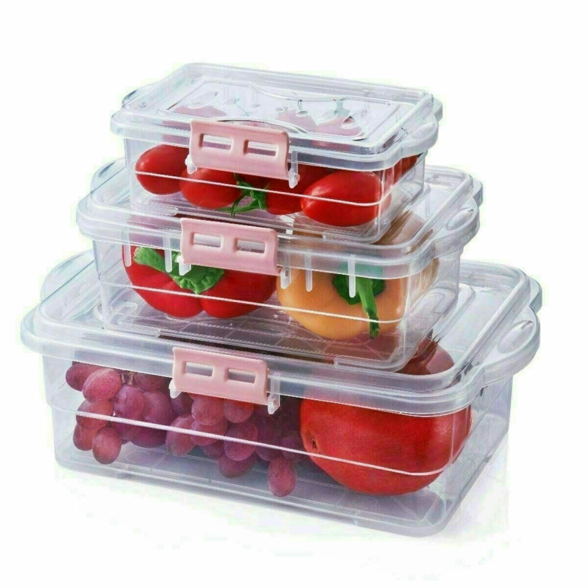 ظروف فریزری 3تایی  جنس عالی درجه یک  قفل دار  واچر دار