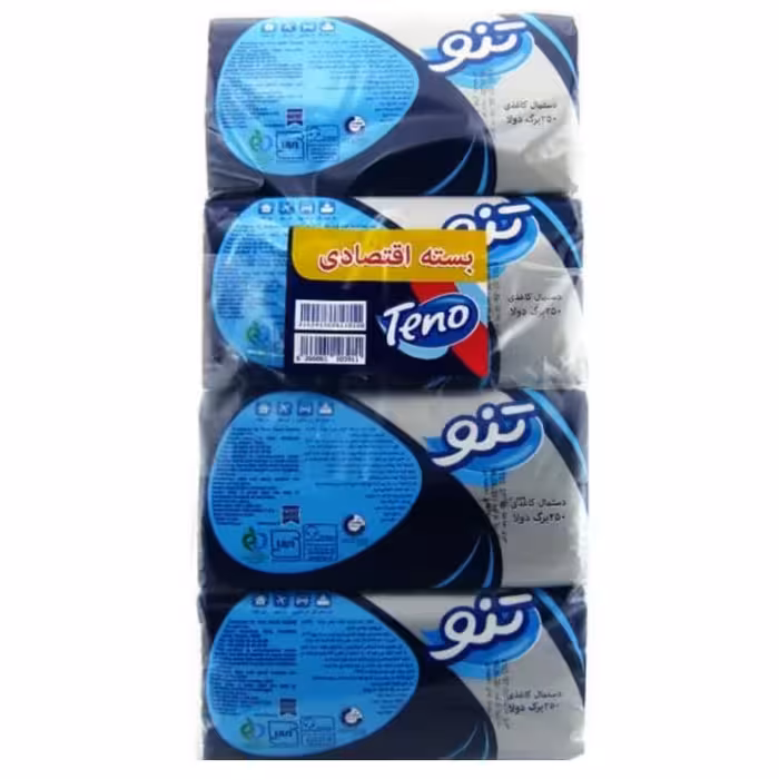 دستمال اقتصادی 500 برگ تنو حاوی 12 بسته 8 عددی ارسال به شهرستان بصورت پس کرایه