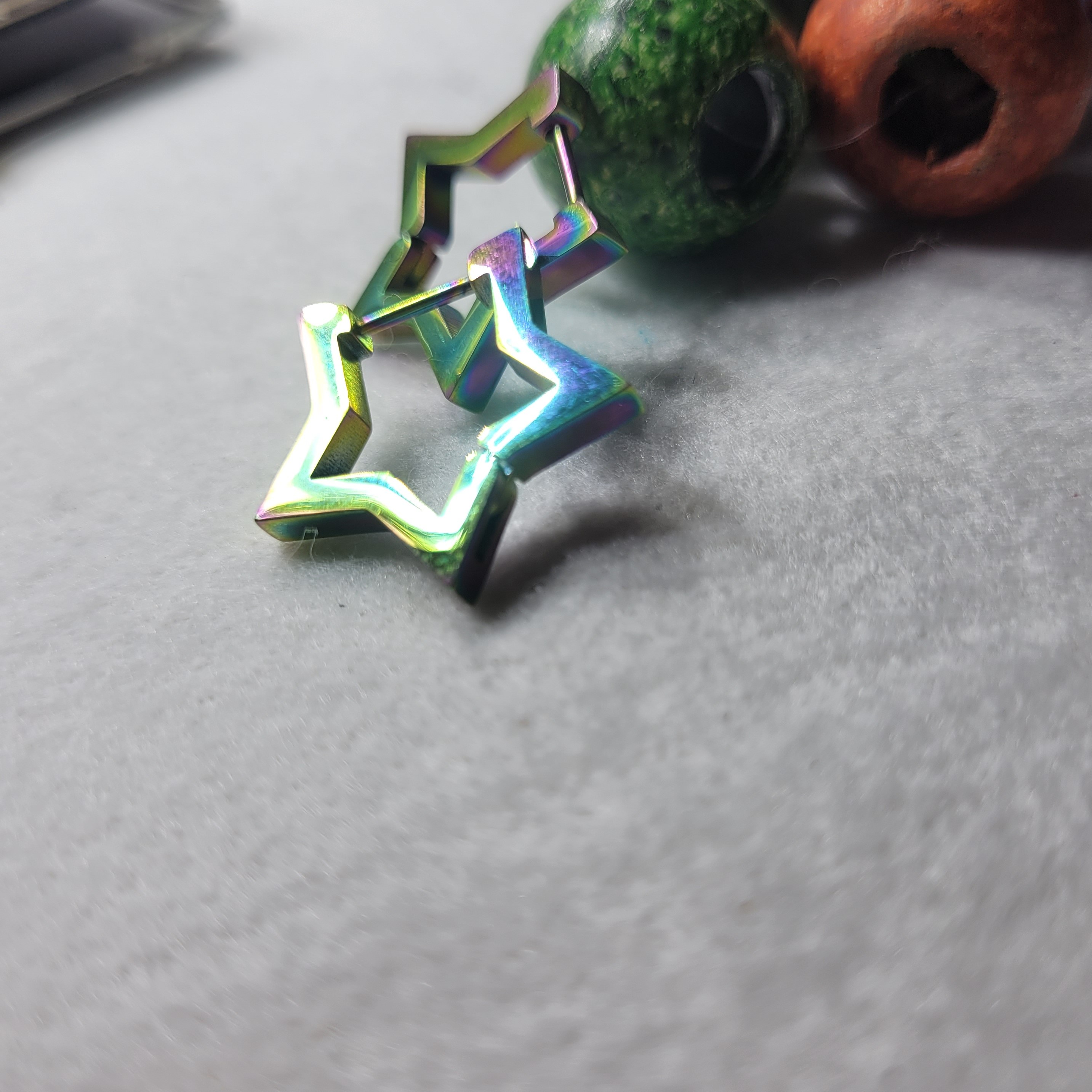 گوشواره ستاره استیل رنگ ثابت کلیبسی کد 674 سایز 1.5 سانت