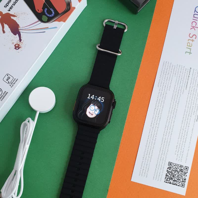 ساعت مچی هوشمند بند مشکی رنگ کپی سری 8اولترا 