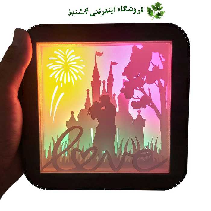 چراغ خواب سه بعدی لایت باکس طرح عشق - فروشگاه اینترنتی گشنیز