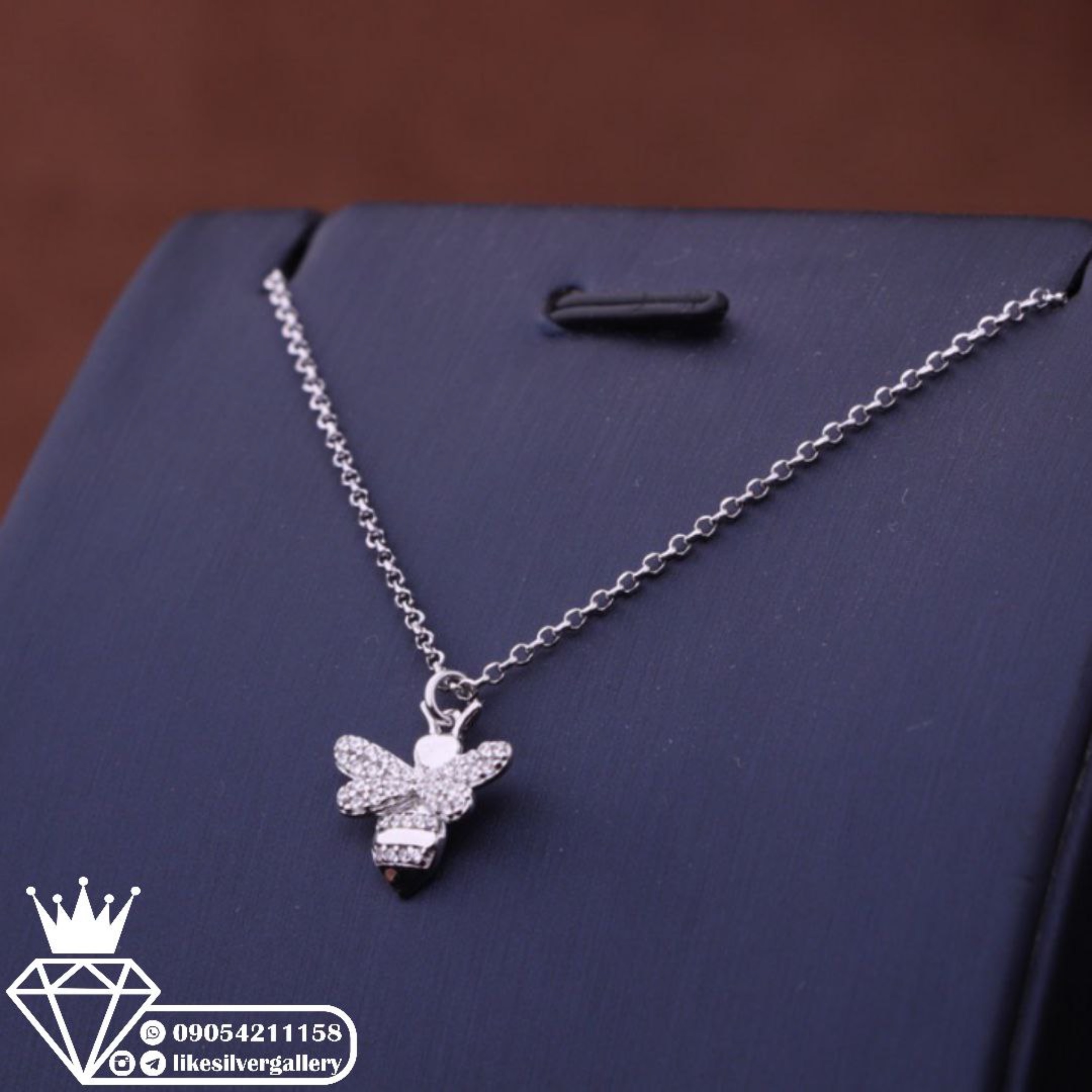 گردنبند زنانه نقره رادیوم وزن 3.66 گرم ارسال رایگان