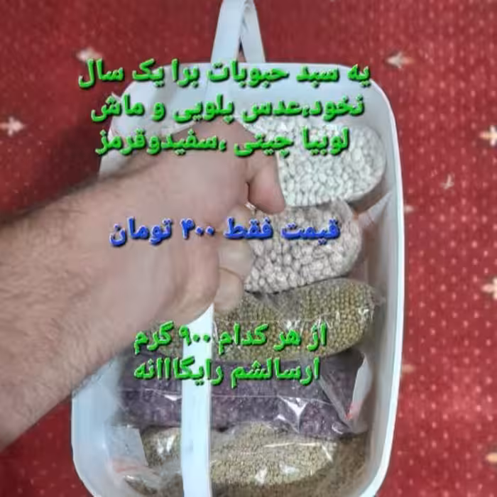 سبد حبوبات سال نخود ،عدس ،ماش ولوبیا (چیتی ،قرمز،سفید )