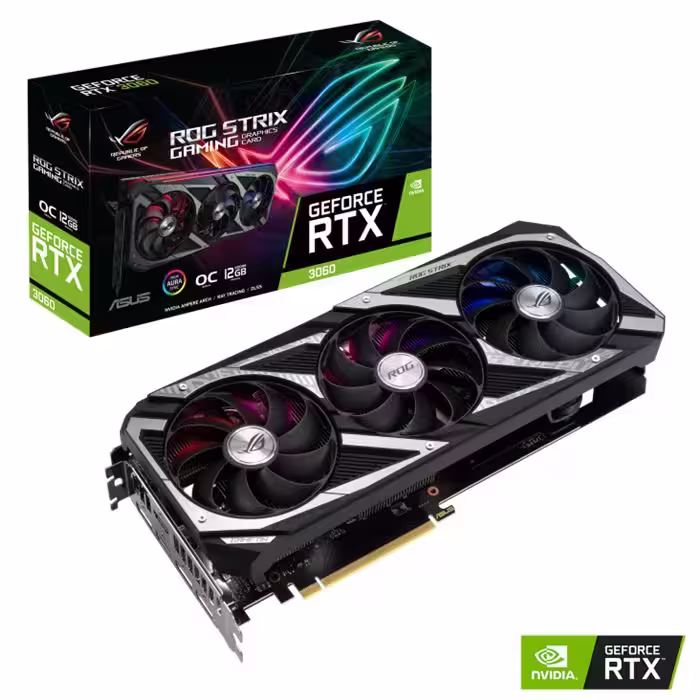 کارت گرافیک ایسوس مدل ROG-STRIX-RTX3060-O12G-V2-GAMING حافظه 12 گیگابایت