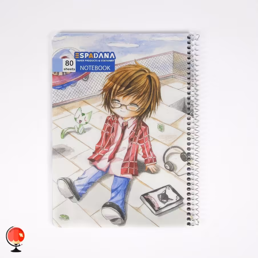 دفتر مشق 80 برگ سیمی طرح موزیک اسپادانا