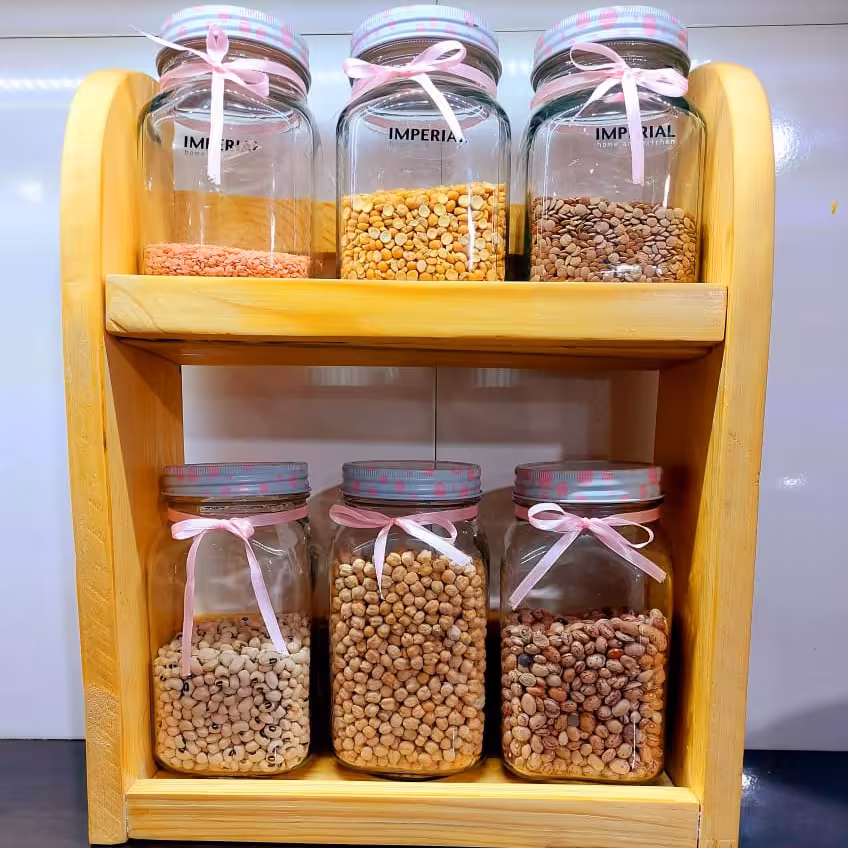 شلف جا  حبوباتی و ادویه چوبی 
