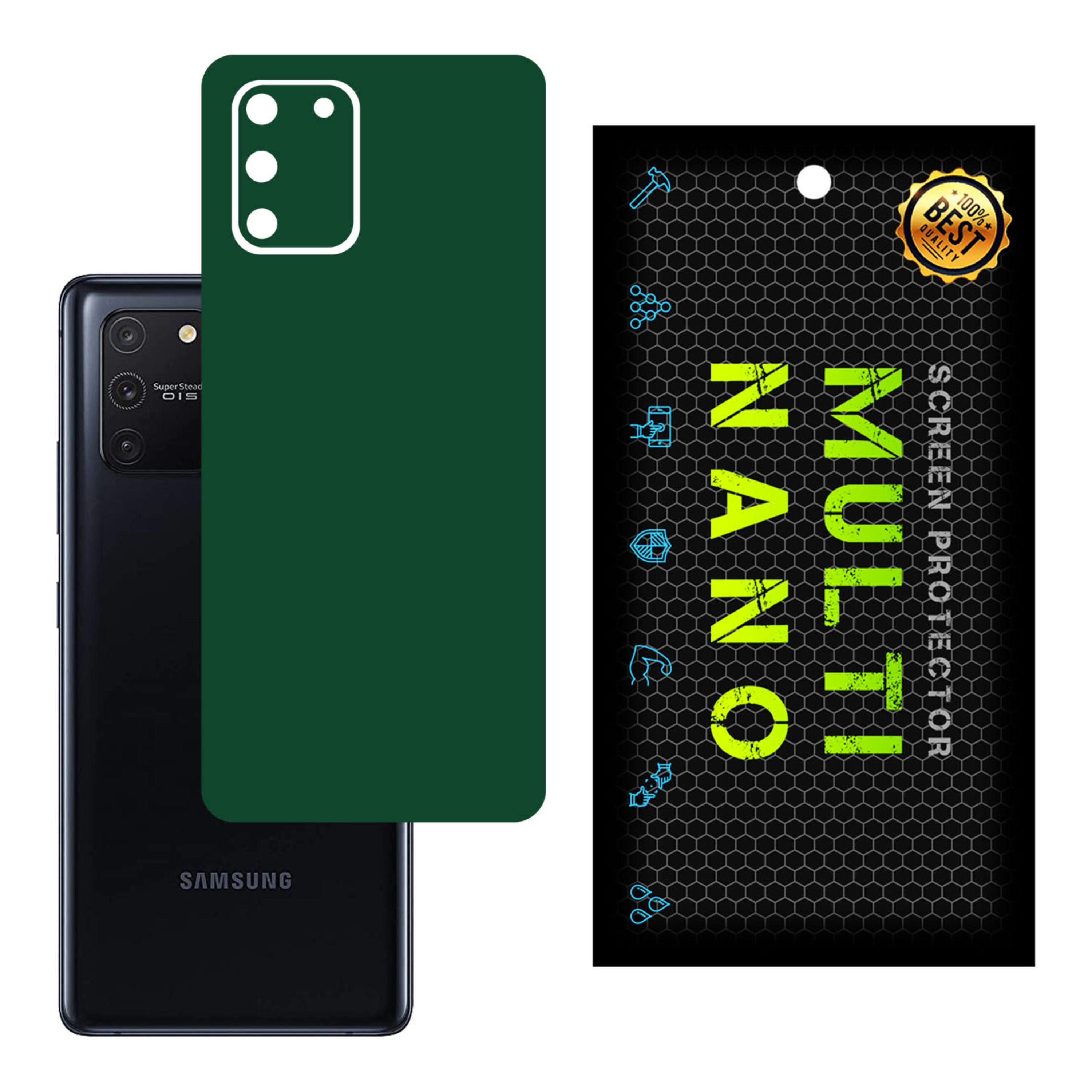 برچسب پوششی MultiNano مدل X-F1M-Green برای پشت موبایل سامسونگS10 Lite