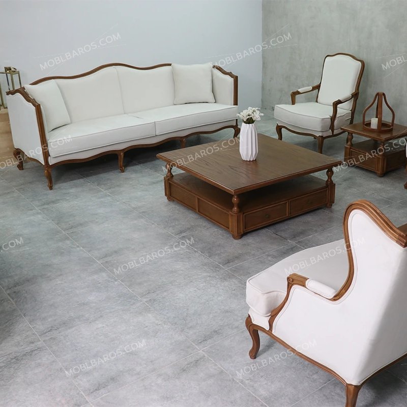 سرویس مبلمان فرانسوی با کاناپه گندم(ارسال با باربری پس کرایه )