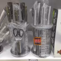 سرویس چاقو آشپزخانه وگاتی ( ارسال رایگان) سرویس چاقو  آشپزخانه ووگاتی 7 تیکه استیل اصل ایتالیایی 