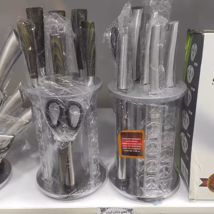 سرویس چاقو آشپزخانه وگاتی ( ارسال رایگان) سرویس چاقو  آشپزخانه ووگاتی 7 تیکه استیل اصل ایتالیایی 