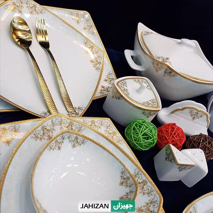 چینی پردیس 105پارچه طرح توماس طلایی سری پاریس کد175