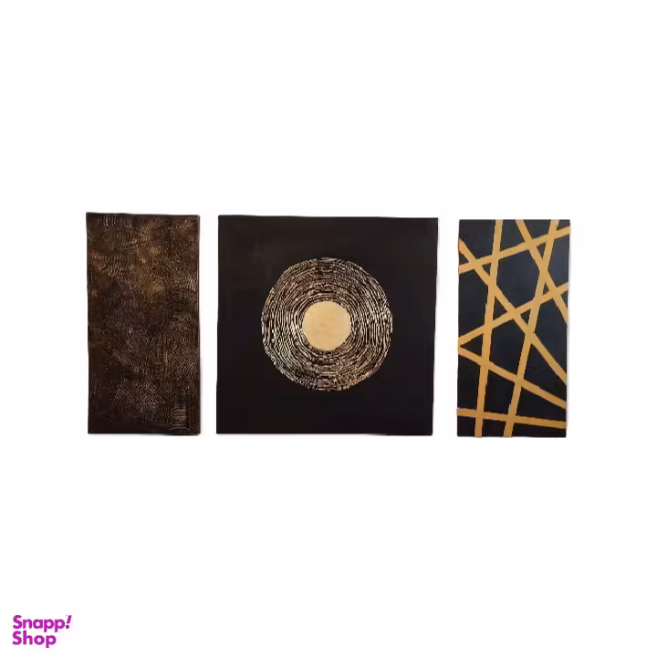 تابلو نقاشی دکوراتیو طرح برجسته سه تکه مدل ژرفا سایز ۶۰×۶۰ سانتی متر