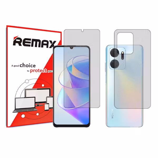 گلس صفحه نمایش و پشت گوشی آنر X7a مدل هیدروژلی مات برند ریمکس کد SS