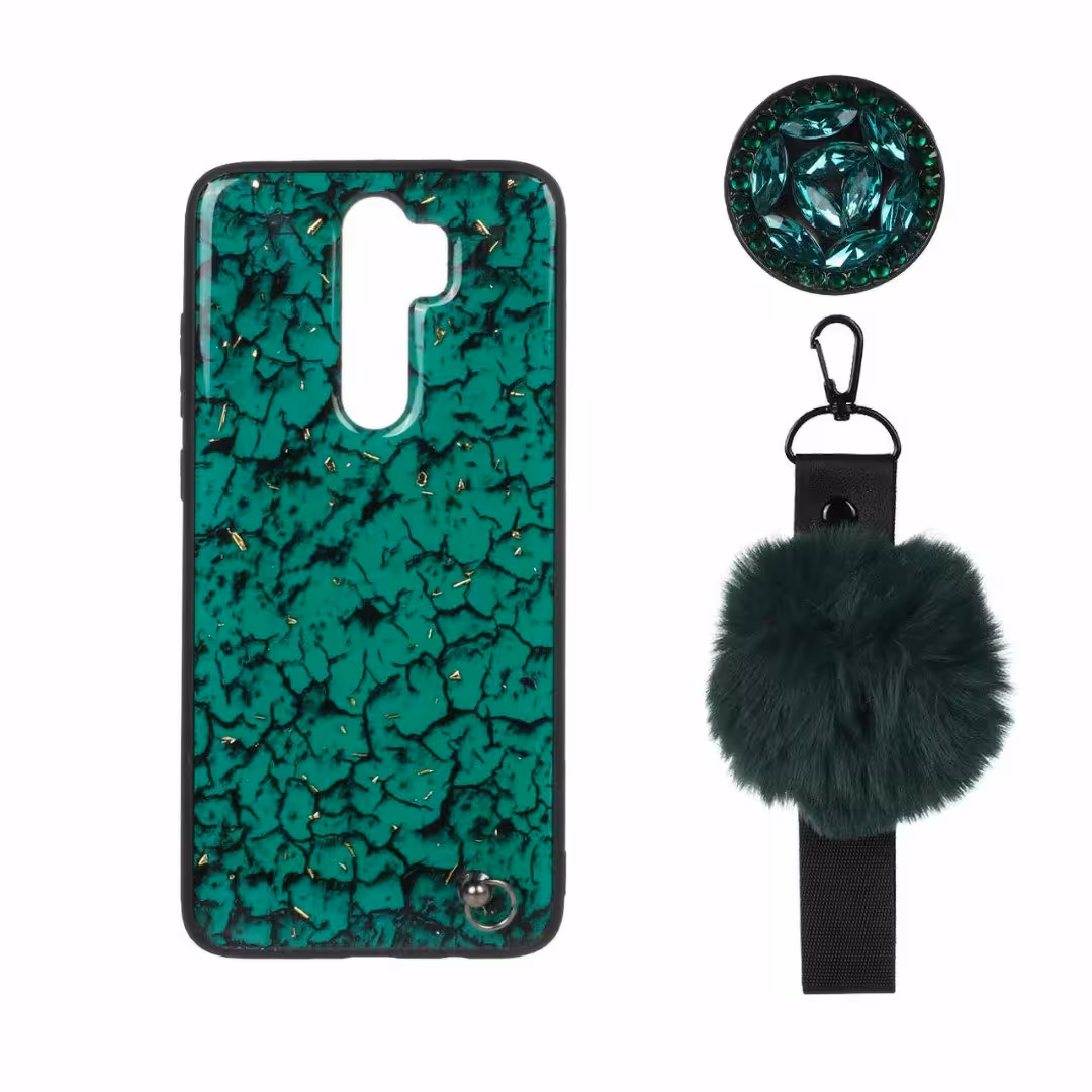 قاب پام پام سبز به همراه پاپ سوکت و آویز